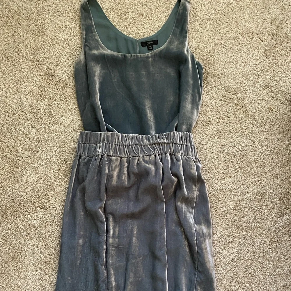 J Crew Sz XS Gray Velvet Top and Skirt 2-Piece Set - Picture 2 of 6